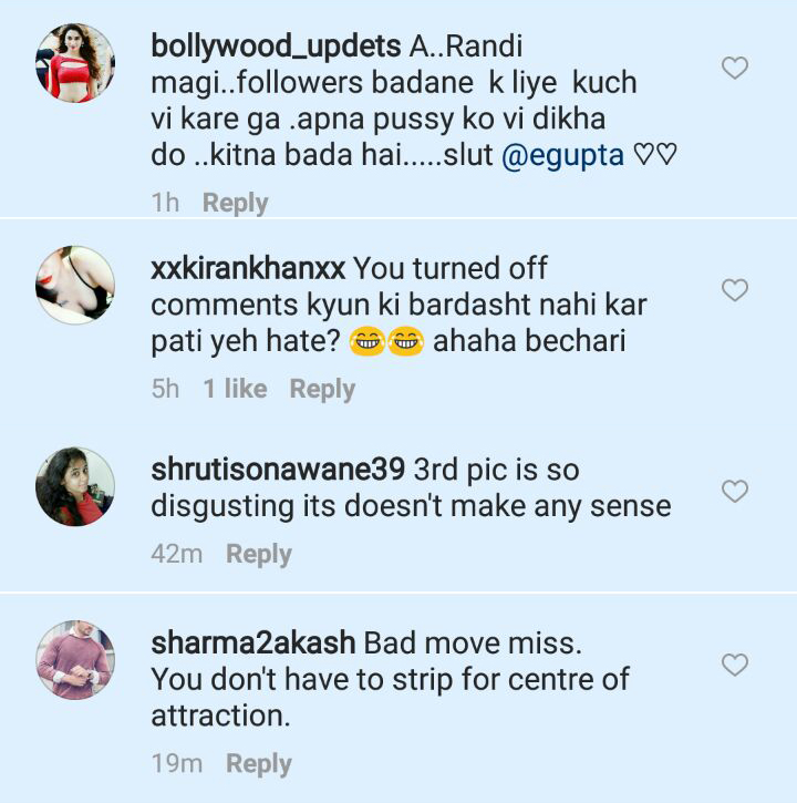 trollers comment on esha gupta bold picture