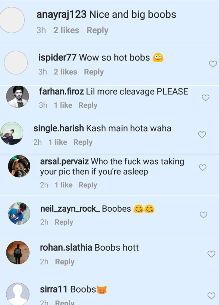 trollers comment on nidhhi agerwals cleavage pic