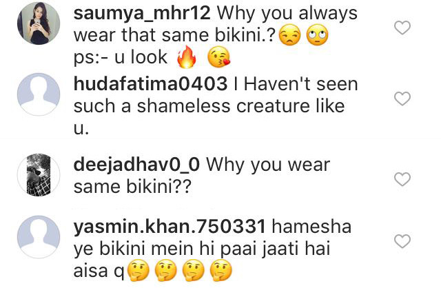 trolls commenting on benafsha soonawalla instagram post