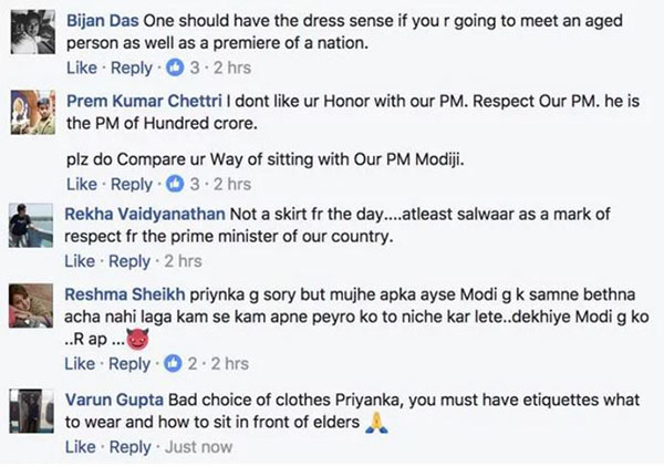 trolls regarding priyanka chopra in a short dress when meeting pm narendra modi