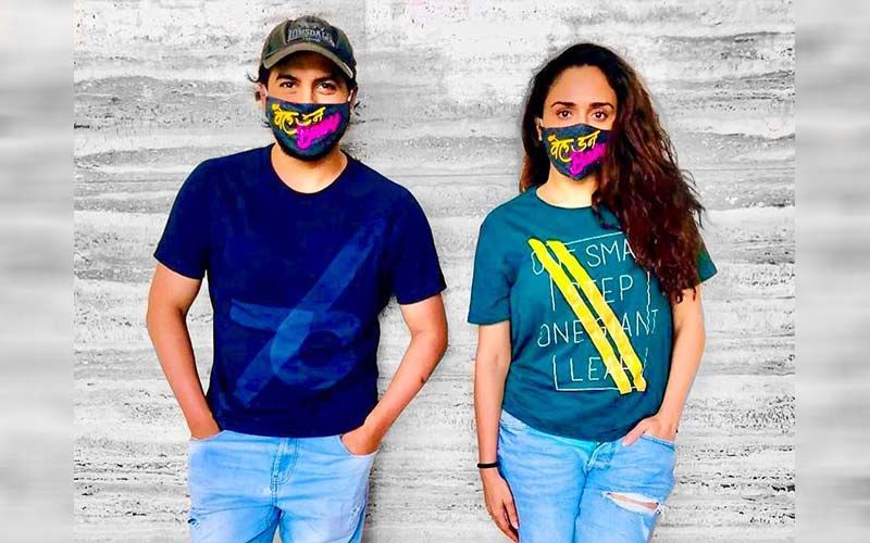 Well Done Baby: Amruta Khanvilkar And Pushkar Jog Start Dubbing Of Their Upcoming Film Wearing These Unique Masks