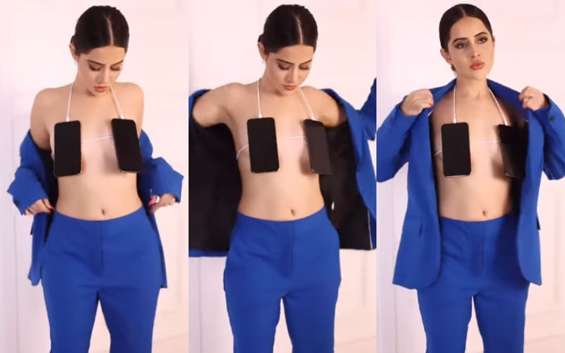 Uorfi Javed BRUTALLY TROLLED For Using Mobile Phones As A Substitute For A Bra; Angry Netizens Say, ‘Niche Laptop Ka Skirt Bana Lena Tha, Pant Kyu Pehenli’- Video