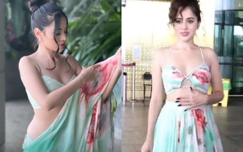 Urfi Javed Makes A Stylish Two Piece Dress From Old Saree; Gets Trolled By Netizens: ‘Yeh Airport Pe Job Karti Hai Kya’-SEE VIDEO