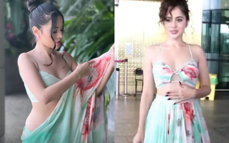 Urfi Javed Makes A Stylish Two Piece Dress From Old Saree; Gets Trolled