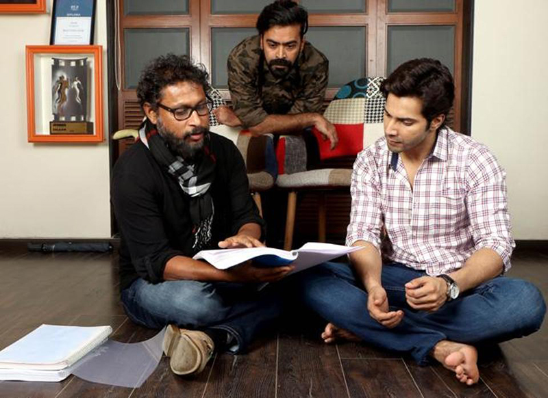 varun dhawan with shoojit sircar discussing scripts