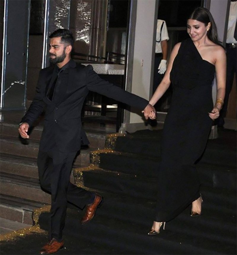 virat kohli and anushka sharma exit manish malhotras birthday bash holding hands
