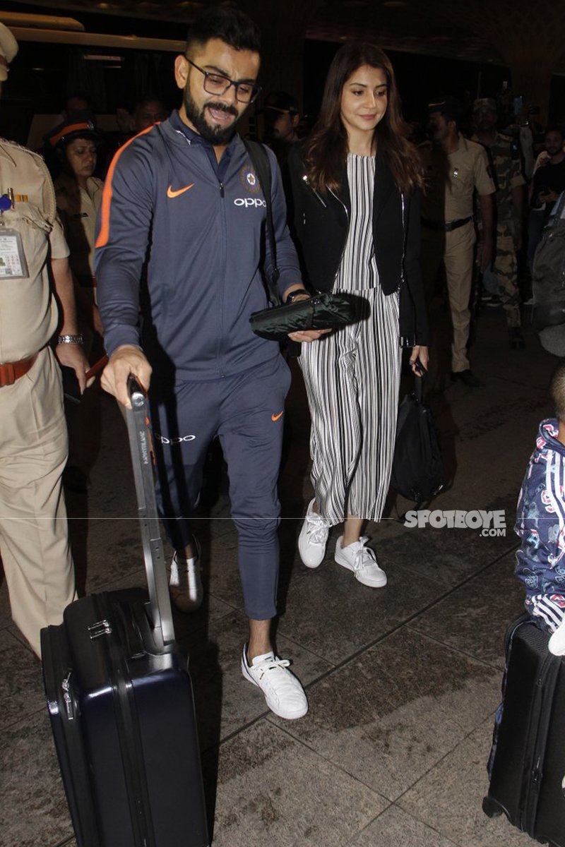 virat kohli anushka sharma depart for south africa