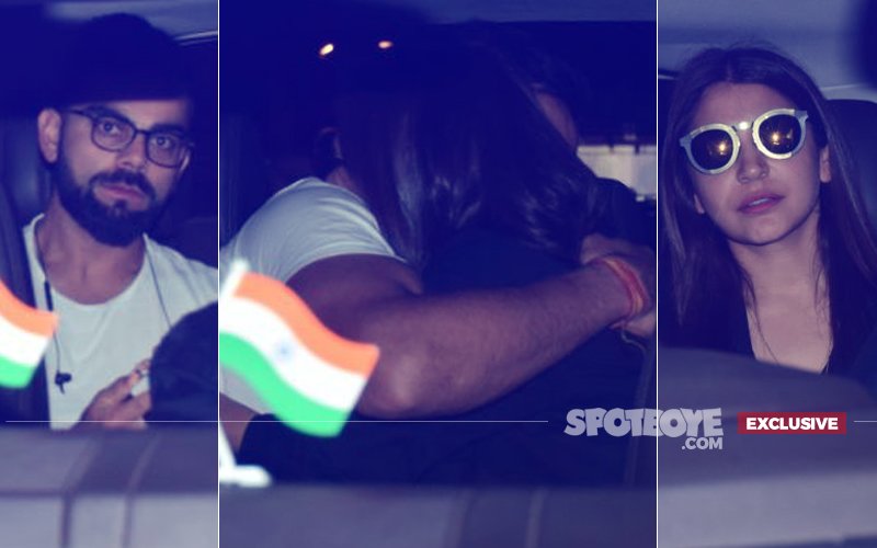 Pics: Virat Kohli Embraces Anushka Sharma In A Tight Hug On The Back Seat Of Their Car
