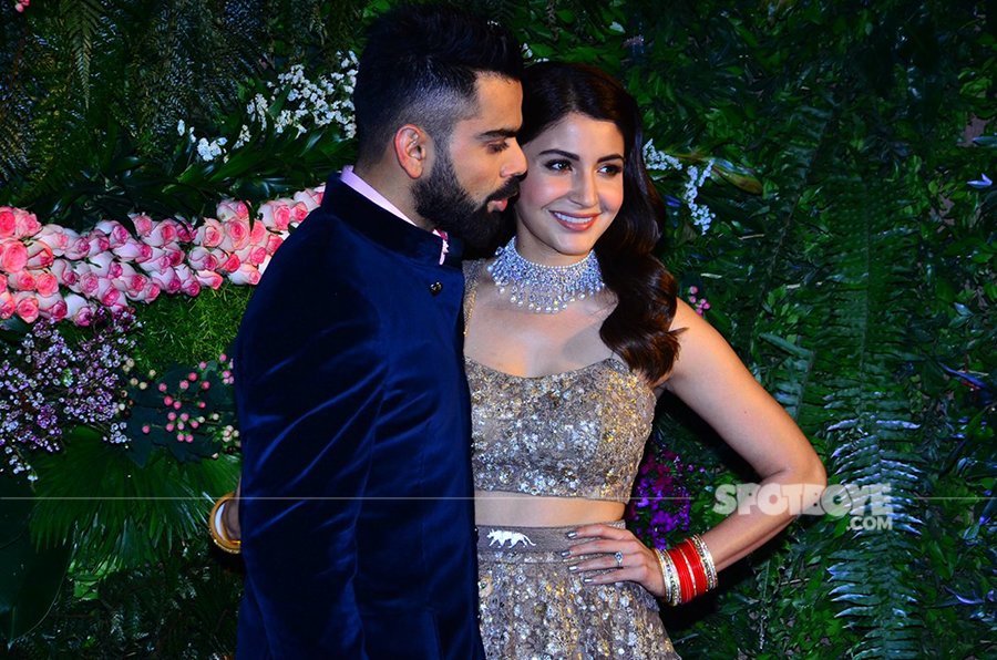 virat kohli with anushka sharma at thier wedding reception