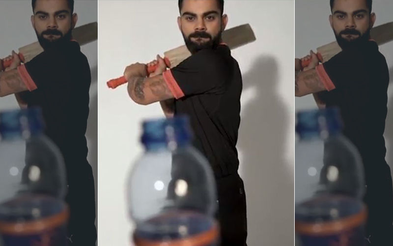 Virat Kohli's Bottle Cap Challenge: Bat In Hand, Virat Crushes The Challenge To Ravi Shastri’s Commentary In The Background