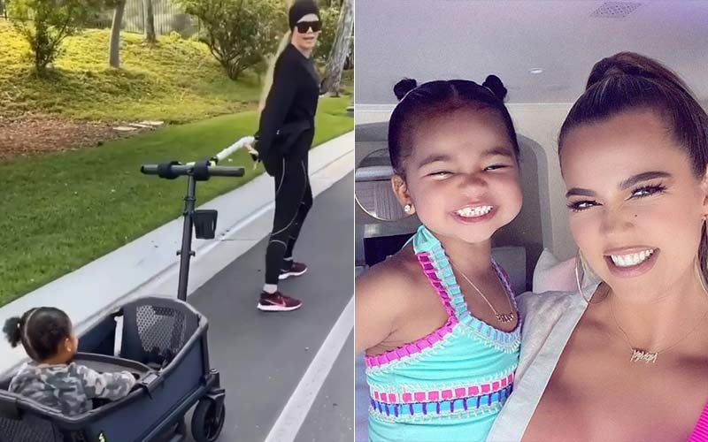 Khloe Kardashian Sheds Her ‘Quarantine Weight’ By Pulling Around Baby True In A Wagon; Who Needs A Gym Afterall?- WATCH