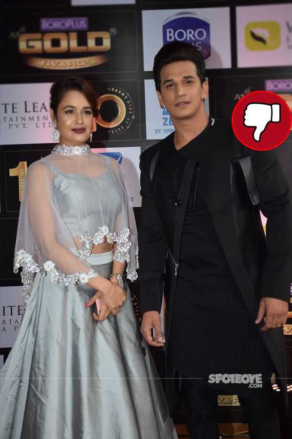 yuvika chaudhary and prince on gold awards 2017