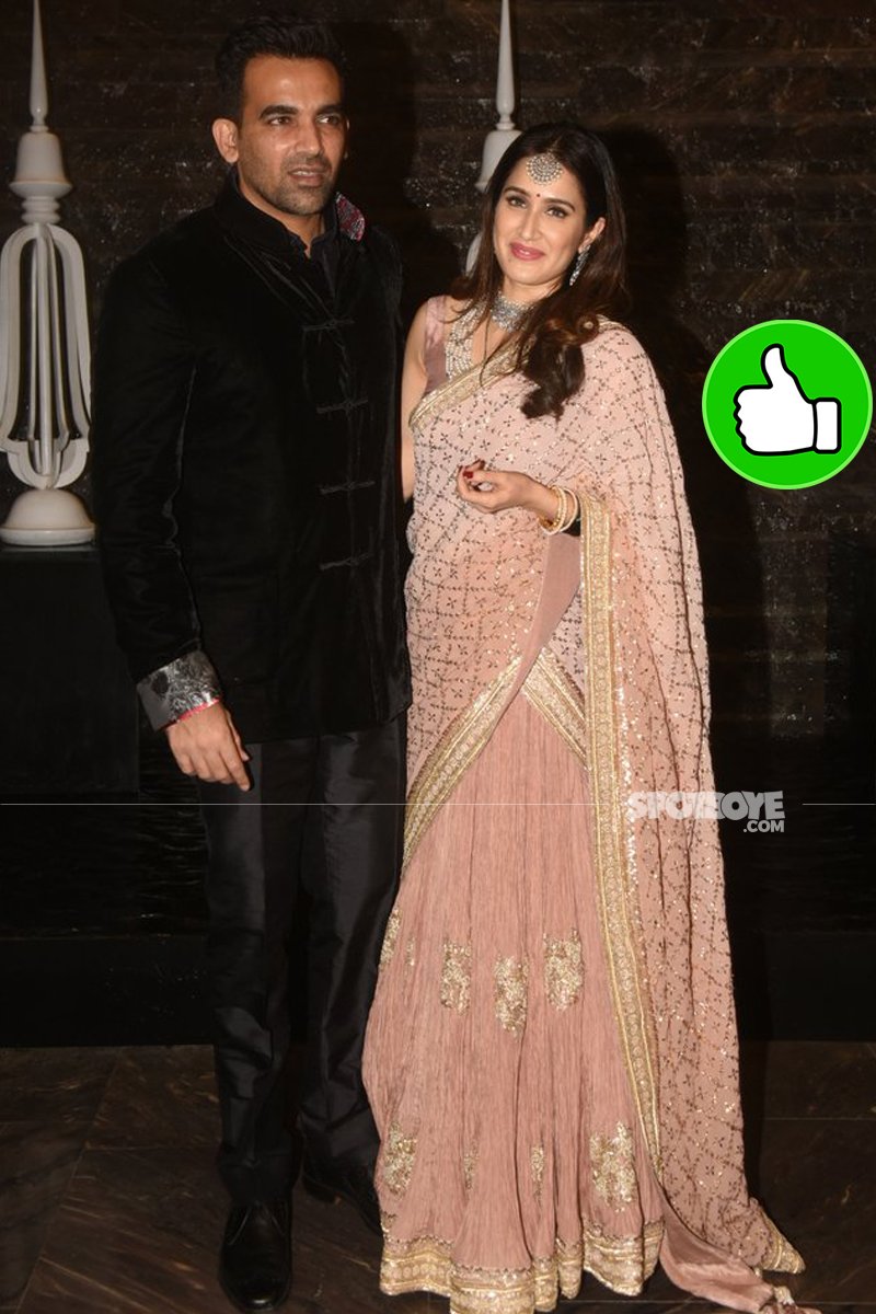 zaheer khan and sagarika ghagtge at their reception